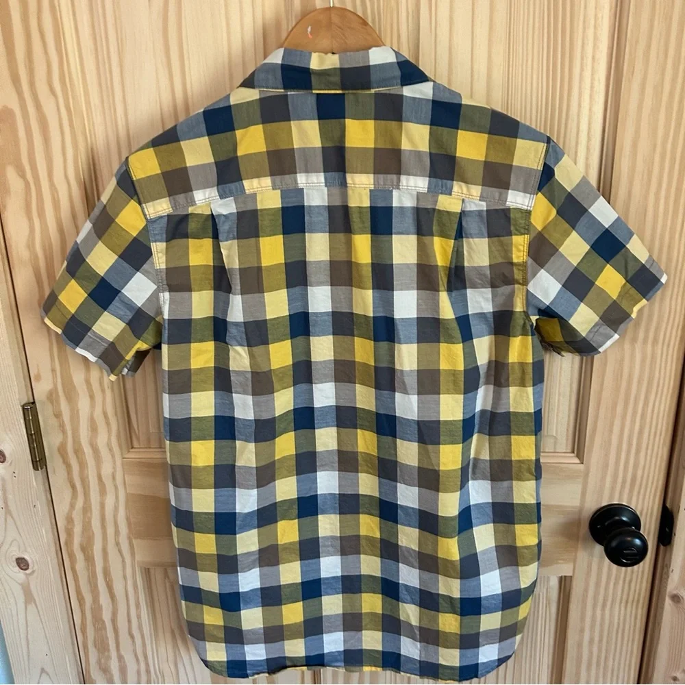 The North Face Blue Yellow Plaid Shirt. Size Medium.